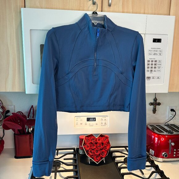 lululemon athletica Jackets & Blazers - NEW !! never worn Pitch blue cropped jacket lululemon 10
